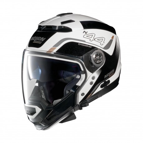 Moto helma N44 EVO Viewpoint N-Com Metal White 52 - M