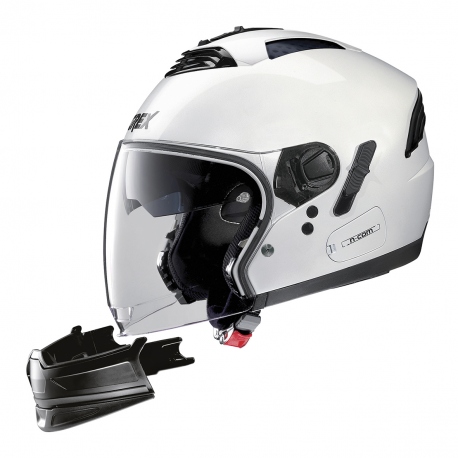 Moto helma Grex G4.2 PRO Kinetic N-Com Metal White 24
