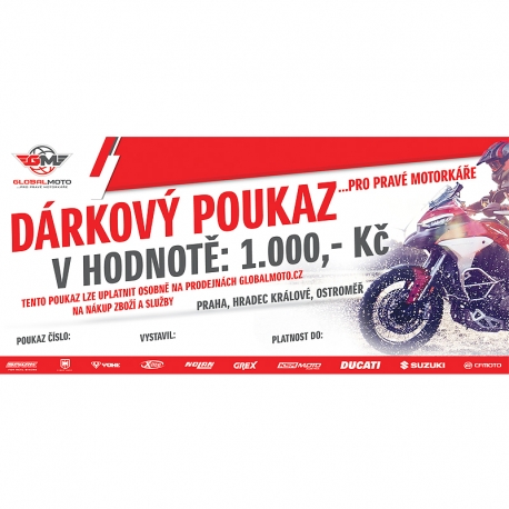 Dárkový poukaz GlobalMoto 1000,-Kč