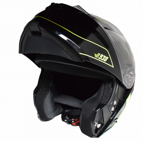Moto helma Yohe 938 Double Visor Černá/Fluo