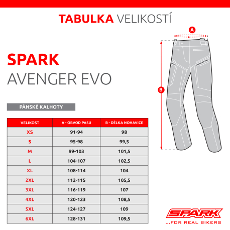 Pánské textilní moto kalhoty SPARK AVENGER EVO, Trikolor