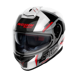 Moto helma Nolan N80-8 Wanted N-com Metal White 74
