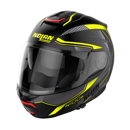 Moto helma Nolan N100-6 Surveyor Flat Black/Yellow N-COM 22