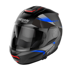 Moto helma Nolan N100-6 Paloma Flat Black/Blue N-COM 26