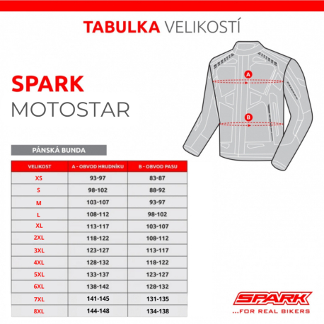 Pánská kožená moto bunda Spark Motostar - S