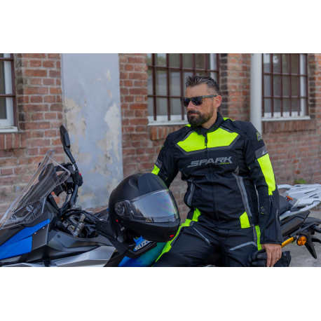 Pánská textilní moto bunda SPARK MAVERICK, fluo