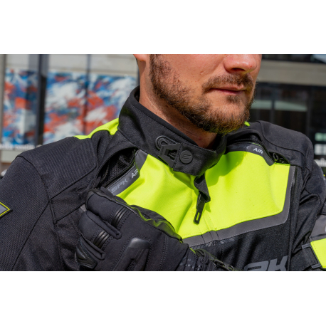 Pánská textilní moto bunda SPARK MAVERICK, fluo