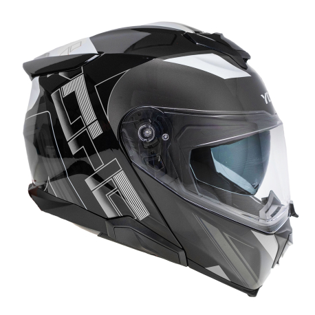 Moto helma Yohe 937 Double Visor Černá/Šedá