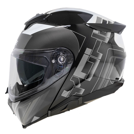 Moto helma Yohe 937 Double Visor Černá/Šedá