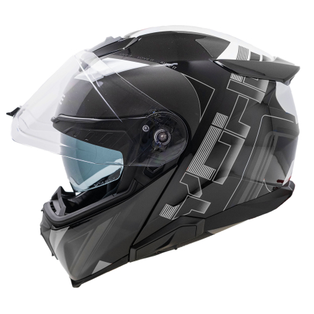 Moto helma Yohe 937 Double Visor Černá/Šedá