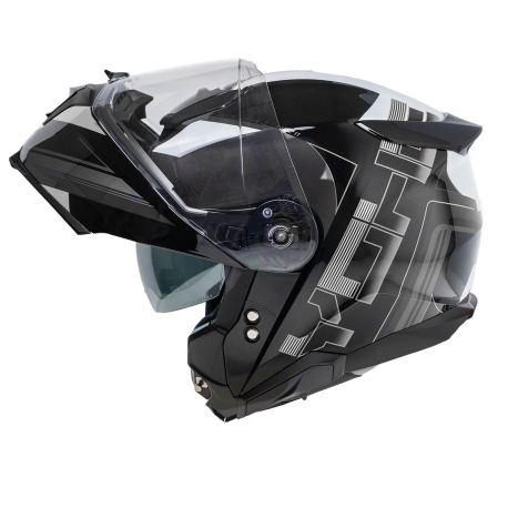 Moto helma Yohe 937 Double Visor Černá/Šedá