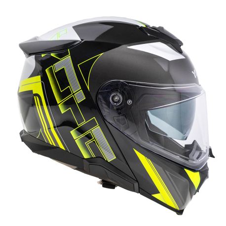 Moto helma Yohe 937 Double Visor Fluo/černá