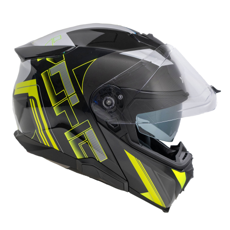 Moto helma Yohe 937 Double Visor Fluo/černá