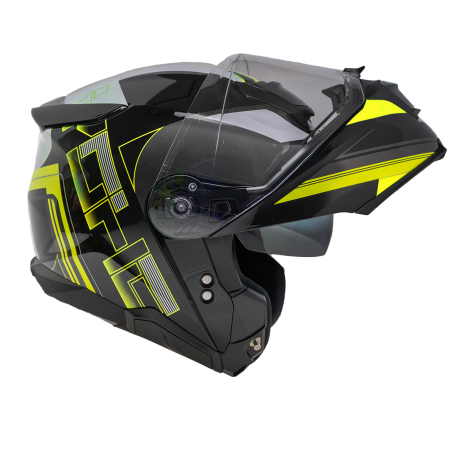 Moto helma Yohe 937 Double Visor Fluo/černá