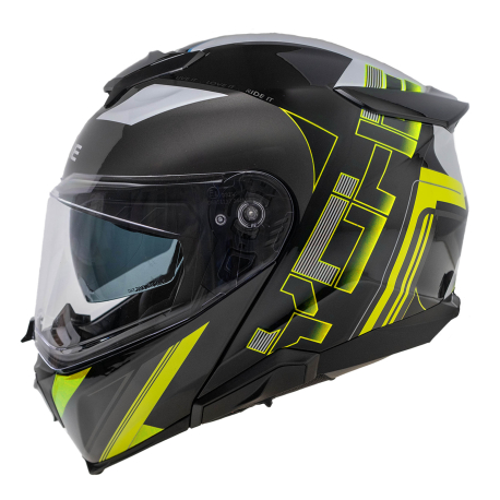 Moto helma Yohe 937 Double Visor Fluo/černá