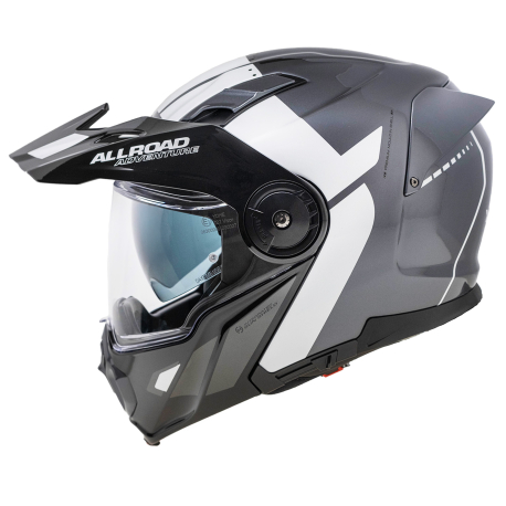 Moto helma Yohe 102 Enduro Double Visor Šedá,/Černá