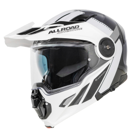 Moto helma Yohe 102 Enduro Double Visor Bílá/Černá/Šedá