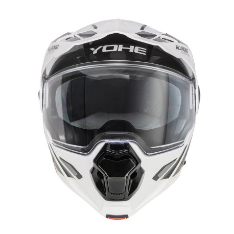 Moto helma Yohe 102 Enduro Double Visor Bílá/Černá/Šedá