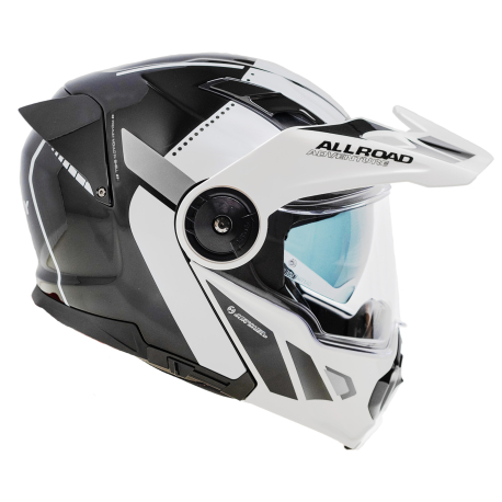 Moto helma Yohe 102 Enduro Double Visor Bílá/Černá/Šedá